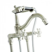 Antique 8 in. 2-Handle Claw Foot Tub Faucet with Handshower in Vibrant Brushed Nickel