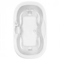 Universal Oval 5.8 ft. Center Front Drain Acrylic Whirlpool Bath Tub with Heater in White