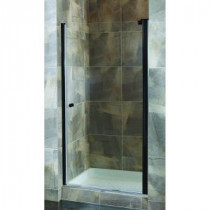 Cove 32.5 in. to 34.5 in. x 72 in. H. Semi-Framed Pivot Shower Door in Oil Rubbed Bronze with Clear Glass