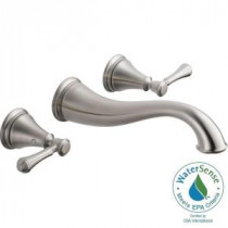 Cassidy 2-Handle Wall Mount Bathroom Faucet with High-Arc in Stainless