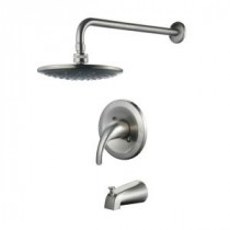 Pressure Balanced Single-Handle Tub and Shower Faucet in Brushed Nickel