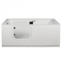Aquarite 5 ft. Left Drain Freestanding Step-In Bathtub with Waterproof Tempered Glass Tub Door in White
