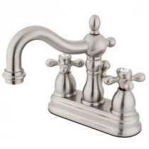 Victorian 4 in. Centerset 2-Handle Bathroom Faucet in Satin Nickel