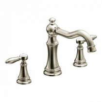 Weymouth 2-Handle Diverter Deck-Mount High-Arc Roman Tub Faucet in Nickel (Valve Sold Separately)