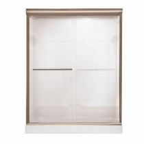 Euro 48 in. W x 70 in. H Semi-Framed Bypass Shower Door in Brushed Nickel Finish with Bistro Glass