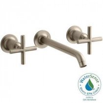 Purist 8 in. Wall-Mount 2-Handle Low-Arc Bathroom Faucet Trim Only in Vibrant Brushed Bronze
