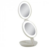 Next Generation LED Lighted Travel Mirror in Cream