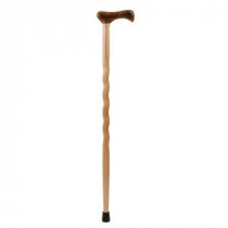 37 in. Twisted Maple with Bocote Handle and Spline Walking Cane