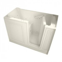 Acrylic Standard Series 51 in. x 26 in. Walk-In Whirlpool and Air Bath Tub with Quick Drain in Linen