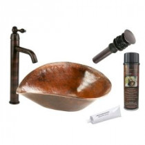 All-in-One Free Form Hand Forged Old World Copper Vessel Sink in Oil Rubbed Bronze