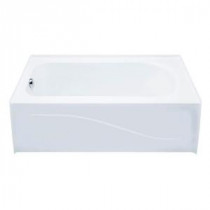 6030AIS 5 ft. Left Drain Acrylic Soaking Tub in White