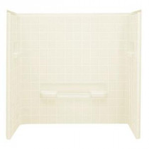 All Pro 30 in. x 60 in. x 60 in. 3-piece Direct-to-Stud Tub Wall Set Backer in Biscuit