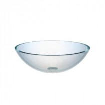 Above Counter Bathroom Vessel Sink in Clear with Green Tint