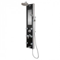 Leilani 6-Jet Shower System with Black Tough Glass panel in Chrome