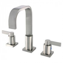 Modern 8 in. Widespread 2-Handle High-Arc Bathroom Faucet in Satin Nickel