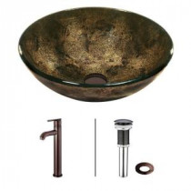 Vessel Sink in Sintra with Faucet Set in Browns