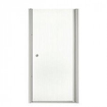 Fluence 35-1/4 in. x 65-1/2 in. Semi-Framed Pivot Shower Door in Silver with Clear Glass