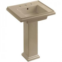 Tresham Pedestal Combo Bathroom Sink with 8 in. Centers in Mexican Sand
