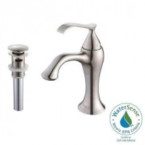Ventus Single Hole Single-Handle Low-Arc Bathroom Faucet and Pop-Up Drain with Overflow in Brushed Nickel