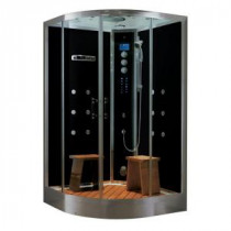 Universe Plus 48 in. x 48 in. x 88 in. Steam Shower Enclosure Kit with 4.2kw Generator in Black