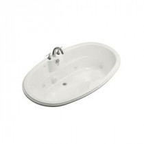 7242 6 ft. Oval Whirlpool Tub with Center Drain in White