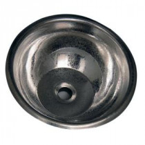Self-Rimming Round Bathroom Sink in Crackled Stainless