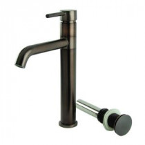 Single Hole Single-Handle Swivel Arm Euro Vessel Bathroom Faucet with Drain in Oil Rubbed Bronze