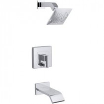 Loure 1-Handle Tub and Shower Faucet Trim Kit in Polished Chrome (Valve Not Included)