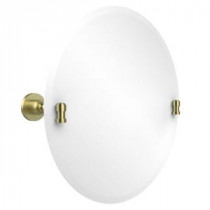 Washington Square Collection 22 in. x 22 in. Frameless Round Single Tilt Mirror with Beveled Edge in Satin Brass