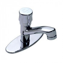 Metering Single Hole 1-Handle Bathroom Faucet in Chrome with Deck Plate
