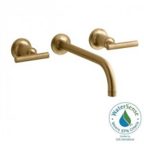 Purist Wall-Mount 2-Handle Bathroom Faucet Trim Kit in Vibrant Modern Brushed Gold