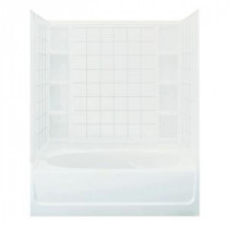 Ensemble 36 in. x 60 in. x 72 in. Bath and Shower Kit with Left-Hand Drain in White