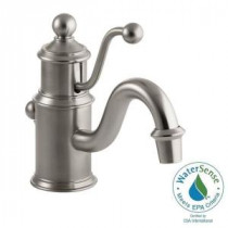 Antique Single Hole Single Handle Low-Arc Bathroom Faucet in Vibrant Brushed Nickel