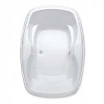 Azra I 5 ft. Center Drain Acrylic Whirlpool Bath Tub Pump Location 2 with Heater in White