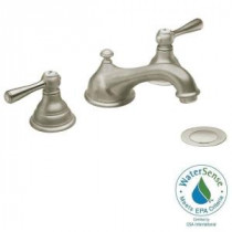 Kingsley 8 in. Widespread 2-Handle Low-Arc Bathroom Faucet Trim Kit in Brushed Nickel (Valve Sold Separately)