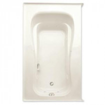 Novelli Q 5 ft. Right Drain Acrylic Whirlpool Bath Tub in Biscuit
