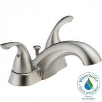 Classic 4 in. 2-Handle Low-Arc Bathroom Faucet in Stainless