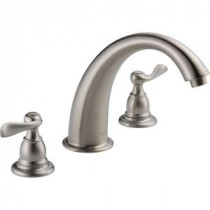 Windemere 2-Handle Deck-Mount Roman Tub Faucet Trim Kit Only in Stainless (Valve Not Included)