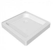 32 in. x 32 in. Double Threshold Shower Base in White