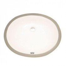 Undermount Vitreous China Bathroom Sink with Overflow in Biscuit