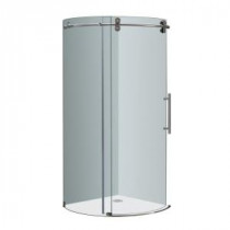 Orbitus 40 in. x 40 in. x 75 in. Completely Frameless Round Shower Enclosure in Stainless Steel with Right Opening