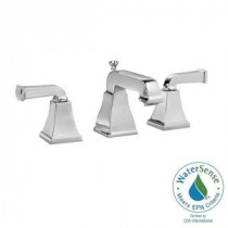 Town Square Curved Lever 8 in. Widespread 2-Handle Low-Arc Bathroom Faucet in Polished Chrome