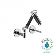 Karbon Single-Handle Wall Mount Bathroom Faucet with Mid-Arc and Black Tube in Polished Chrome
