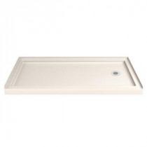 SlimLine 36 in. x 60 in. Single Threshold Shower Base in Biscuit with Right Hand Drain
