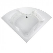 Cadet 5 ft. Corner EverClean Whirlpool Tub with Center Drain in White
