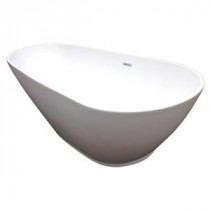 Modern 5.8 ft. Acrylic Center Drain Freestanding Slipper Bathtub in White