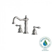 6 in. - 12 in. Widespread 2-Handle Bathroom Faucet with Metal Lever Handles in Stainless Steel