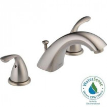 Classic 8 in. Widespread 2-Handle Mid-Arc Bathroom Faucet in Stainless