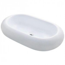 Porcelain Pillow Top Vessel Sink in White