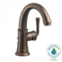 Portsmouth Monoblock Single Hole Single Handle Mid Arc Bathroom Faucet with Speed Connect Drain in Oil Rubbed Bronze
